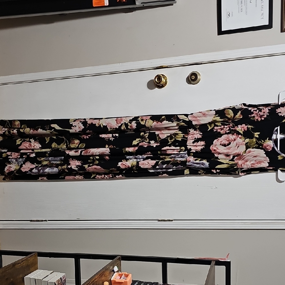 Beeson River Black and Pink Floral Jumpsuit